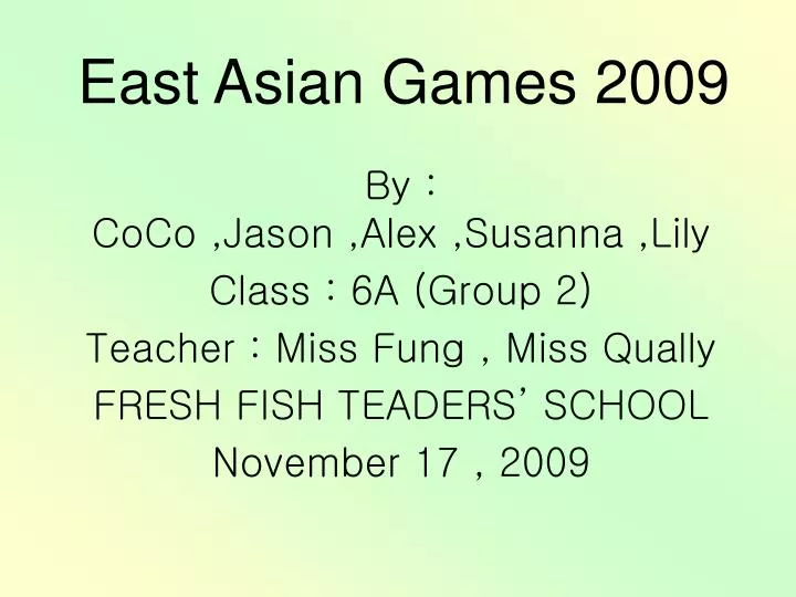 east asian games 2009