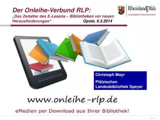 Christoph Mayr Pfälzischen Landesbibliothek Speyer