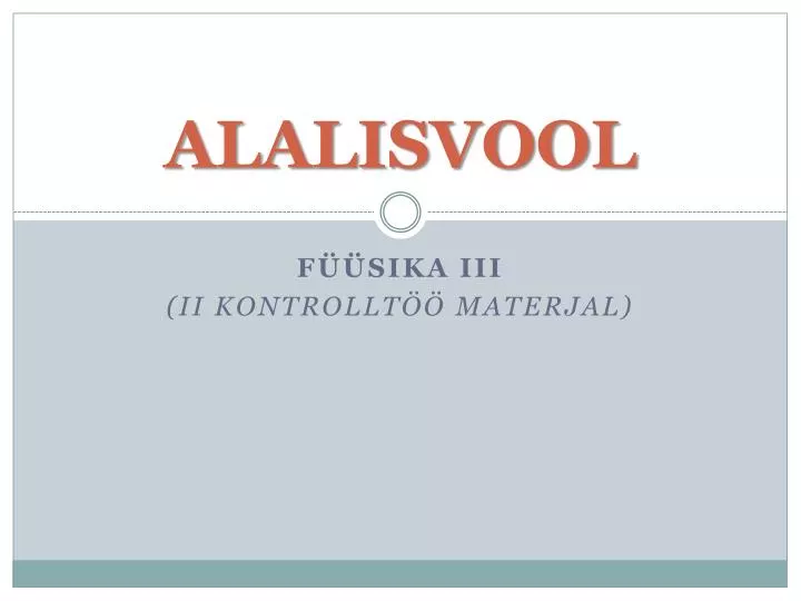 alalisvool