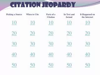 Citation Jeopardy