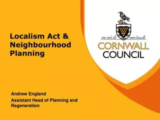 Localism Act &amp; Neighbourhood Planning