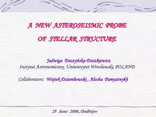 A NEW ASTEROSEISMIC PROBE OF STELLAR STRUCTUR E