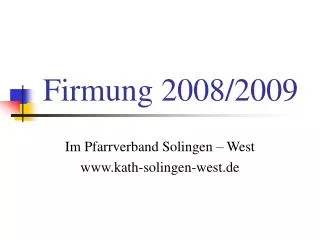 firmung 2008 2009