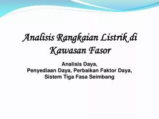analisis rangkaian listrik di kawasan fasor
