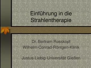 einf hrung in die strahlentherapie