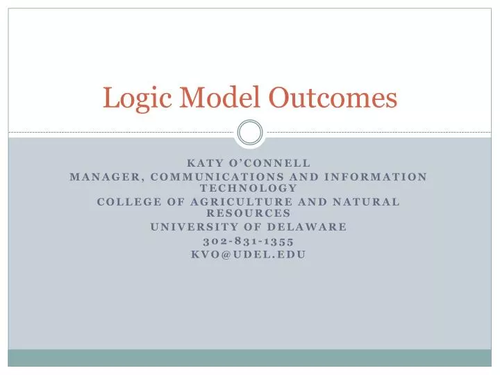 logic model outcomes