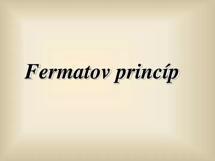 fermatov princ p