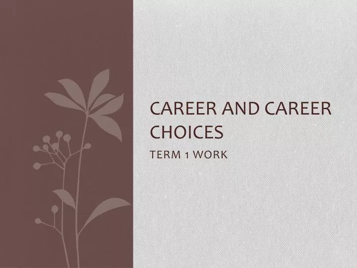 career and career choices