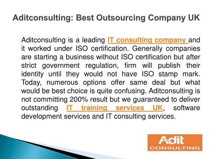 aditconsulting best outsourcing company uk