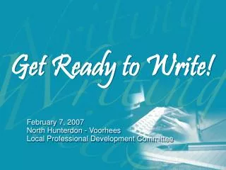 Get Ready to Write!