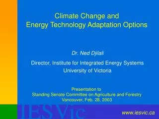 climate change and energy technology adaptation options