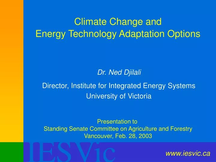 climate change and energy technology adaptation options