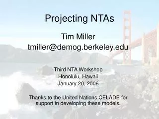 Projecting NTAs