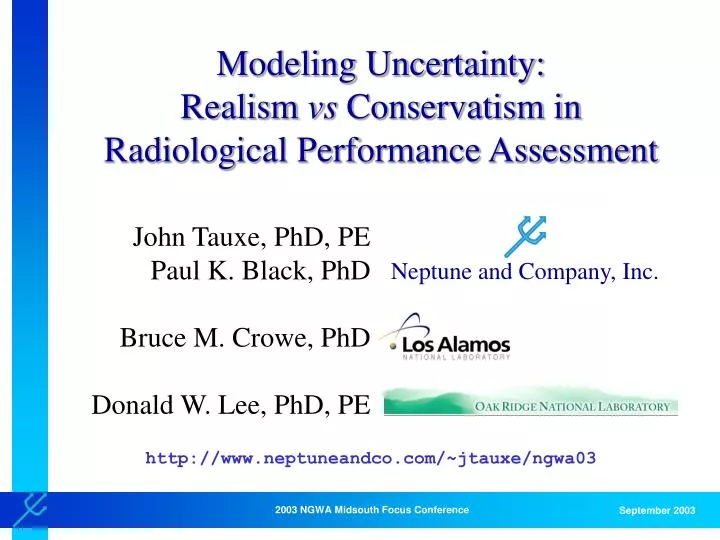 modeling uncertainty realism vs conservatism in radiological performance assessment