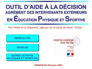 outil d aide la d cision agr ment des intervenants ext rieurs en ducation p hysique et s portive