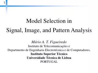 Model Selection in Signal, Image, and Pattern Analysis