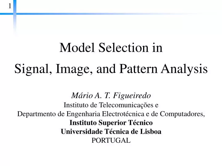 model selection in signal image and pattern analysis