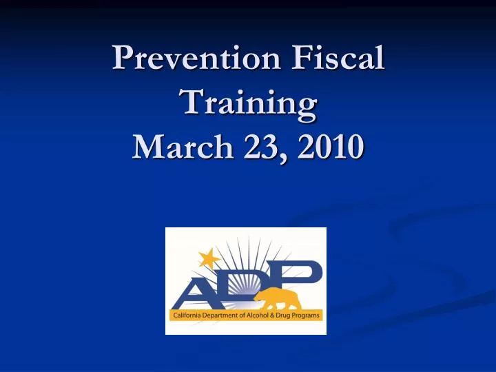 prevention fiscal training march 23 2010