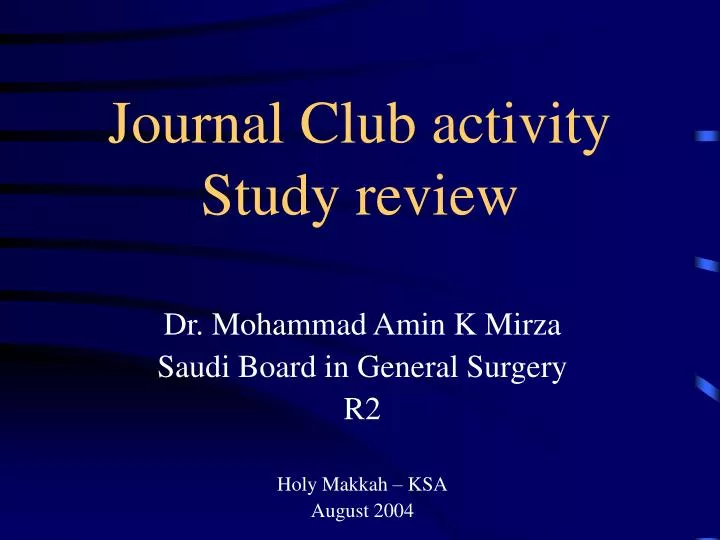 journal club activity study review