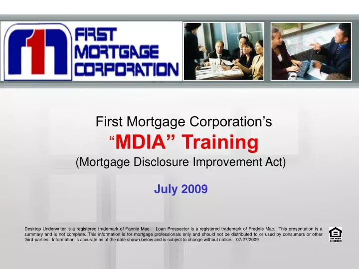 first mortgage corporation s mdia training