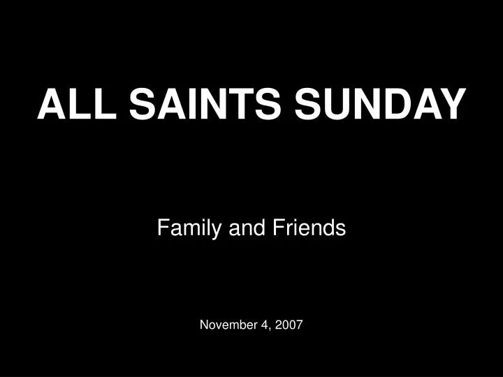all saints sunday