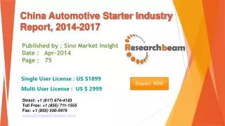 China Automotive Starter Market Size, Share, study 2014-2017