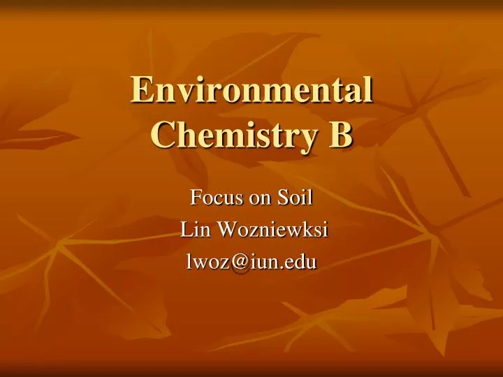 environmental chemistry b