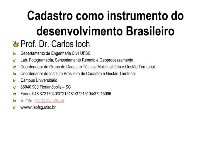 cadastro como instrumento do desenvolvimento brasileiro