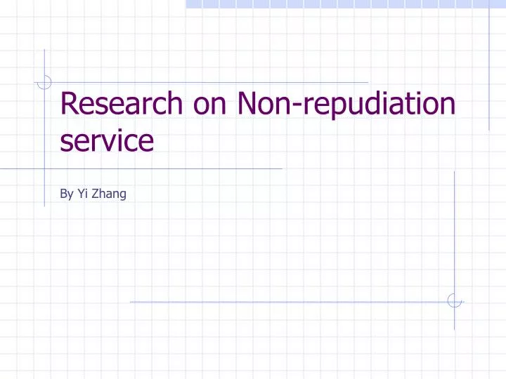 research on non repudiation service