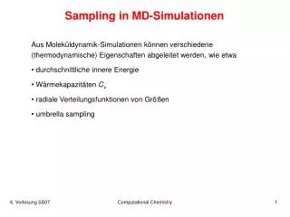 sampling in md simulationen