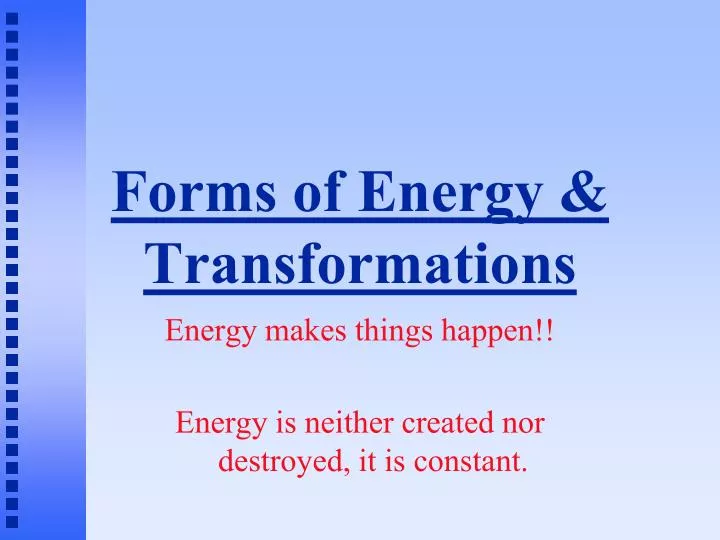 forms of energy transformations