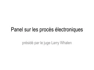 panel sur les proc s lectroniques