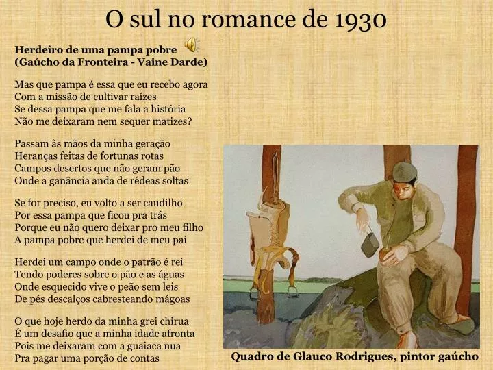 o sul no romance de 1930