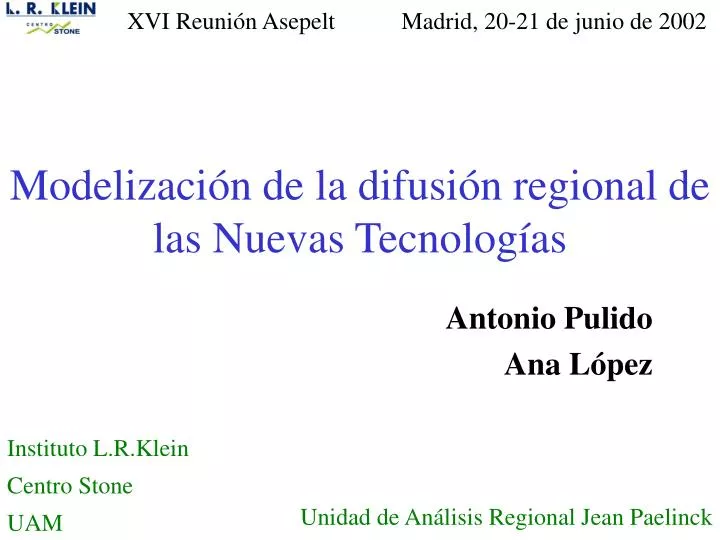 modelizaci n de la difusi n regional de las nuevas tecnolog as