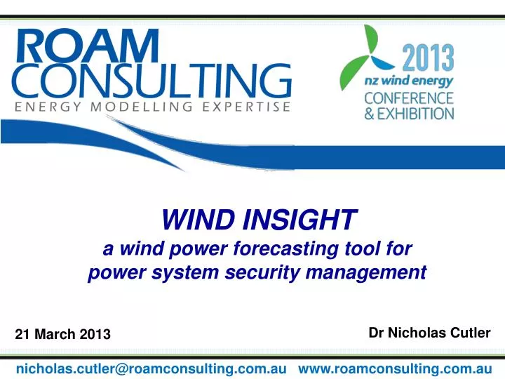 wind insight a wind power forecasting tool for power system security management