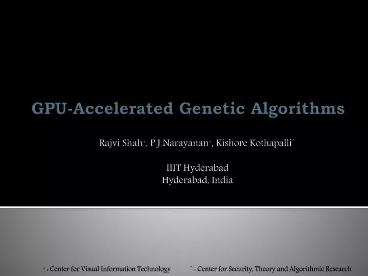 gpu accelerated genetic algorithms