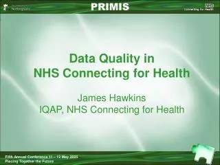 Data Quality in NHS Connecting for Health