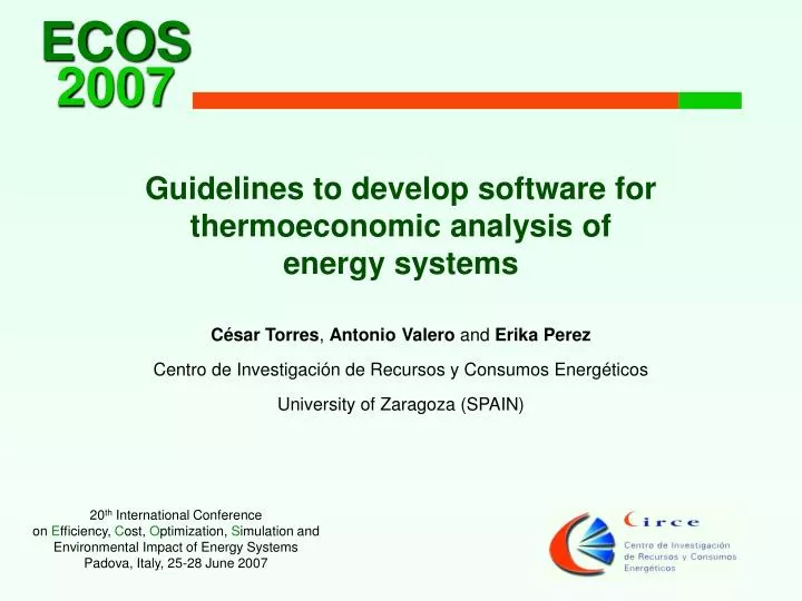 guidelines to develop software for thermoeconomic analysis of energy systems