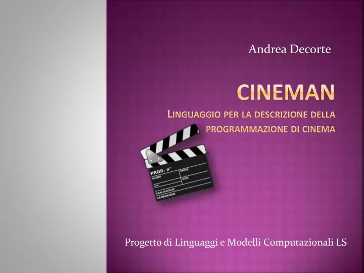 cineman linguaggio per la descrizione della programmazione di cinema