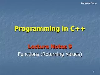 Programming in C++