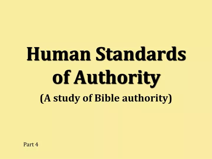 human standards of authority