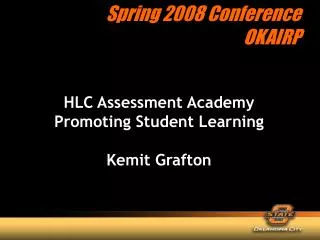 HLC Assessment Academy Promoting Student Learning Kemit Grafton
