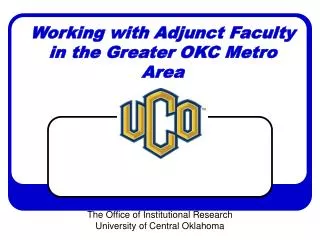 Working with Adjunct Faculty in the Greater OKC Metro Area