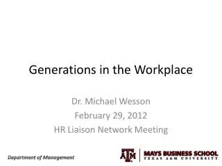 Generations in the Workplace