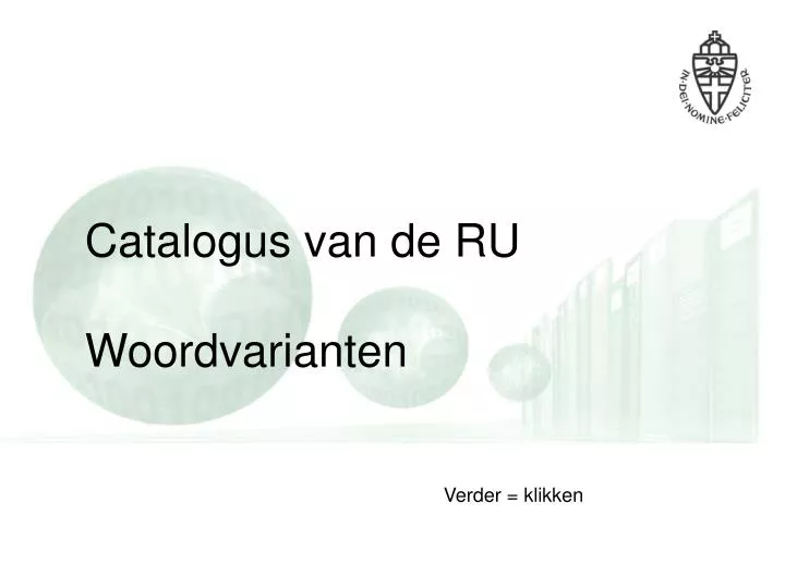 catalogus van de ru woordvarianten