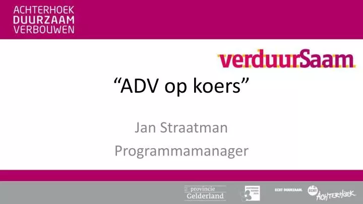 adv op koers