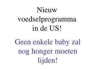 nieuw voedselprogramma in de us