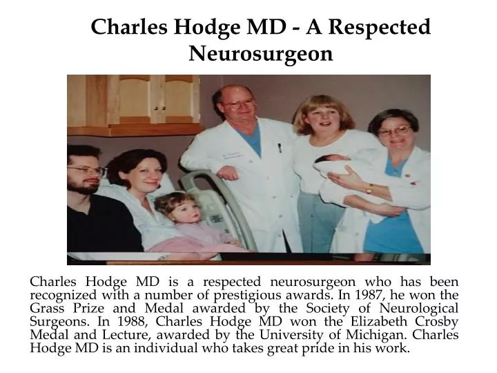 charles hodge md a respected neurosurgeon