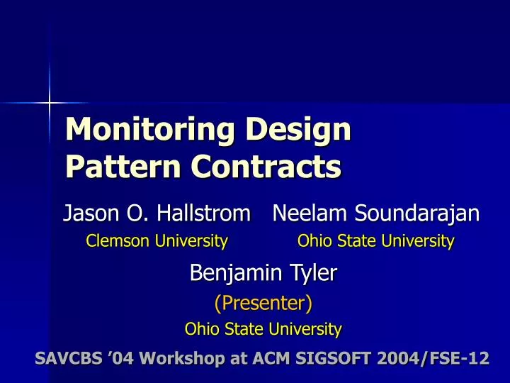 monitoring design pattern contracts