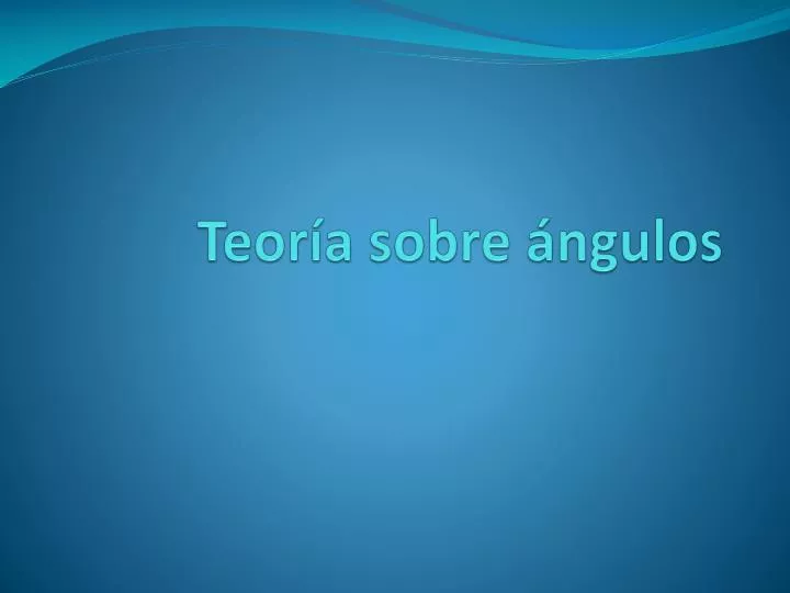 teor a sobre ngulos